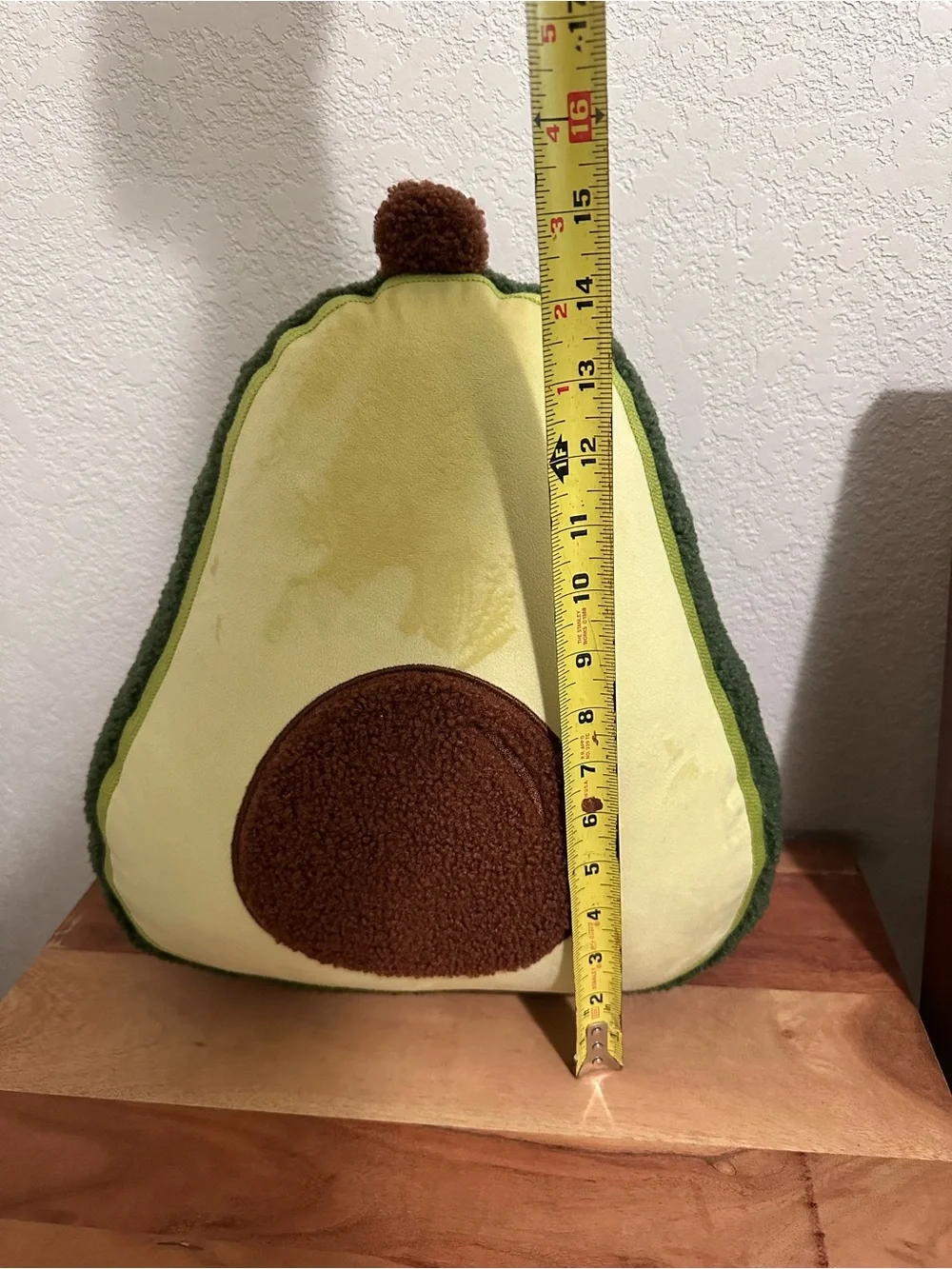Plush Avocado Throw Pillow - Soft Green & Brown